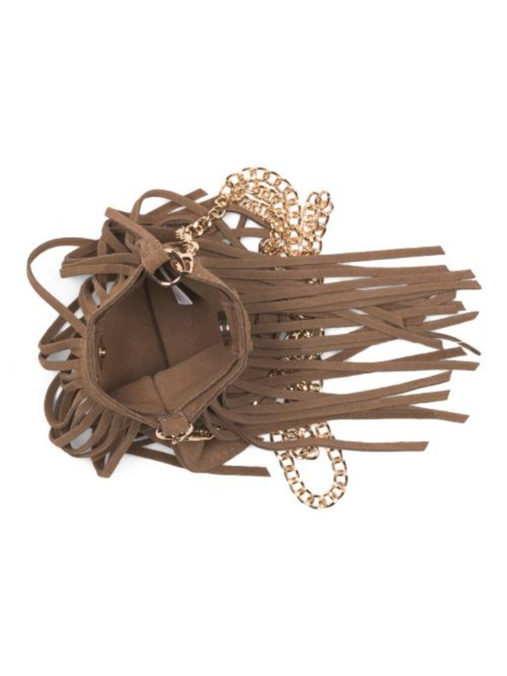 MODA LUXE Suede Fringe Crossbody With Chain Strap - Picture 2 of 4